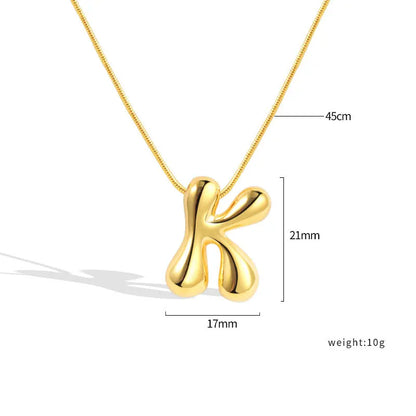 925 Sterling Silver Initial Necklace – Elegant Balloon Letter Gift for Her