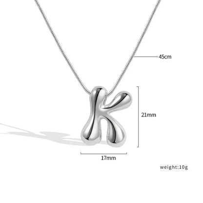 925 Sterling Silver Initial Necklace – Elegant Balloon Letter Gift for Her