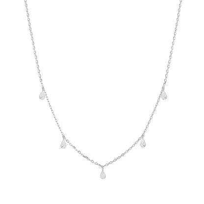 Aide 925 Sterling Silver Unique Sparkling Clear Zircon Rivet Spike Charm Necklaces For Women Rock Punk Jewelry Stackable Choker
