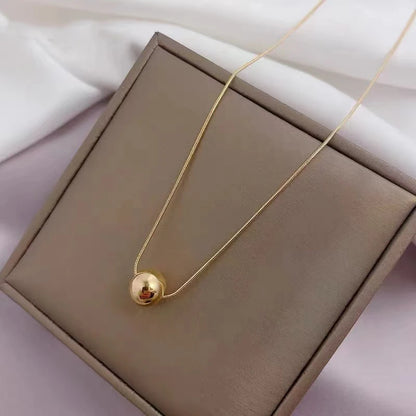 Klassische einfache Kugelanhänger Titanstahl kurze Halskette für Frau koreanischen Modeschmuck Mädchen Zubehör Schlüsselbeinkette