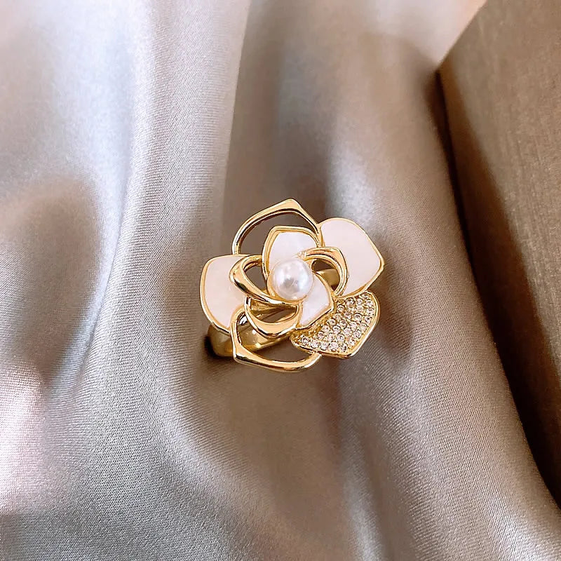 Camellia Flower Gold Ring