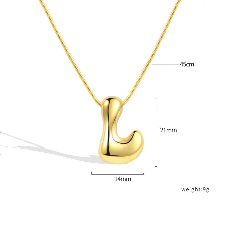 925 Sterling Silver Initial Necklace – Elegant Balloon Letter Gift for Her