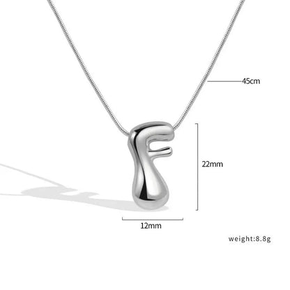 925 Sterling Silver Initial Necklace – Elegant Balloon Letter Gift for Her