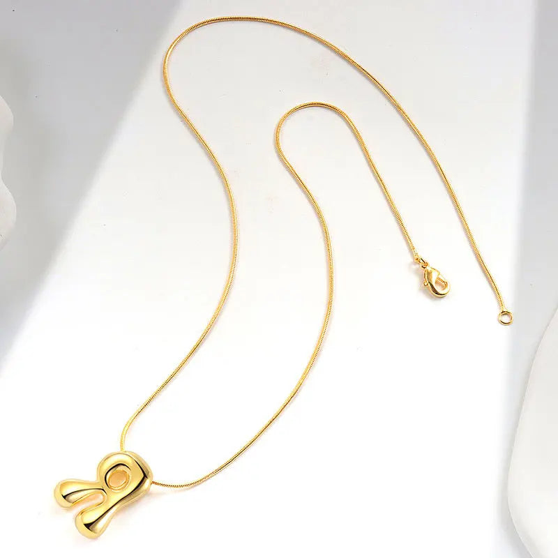 925 Sterling Silver Initial Necklace – Elegant Balloon Letter Gift for Her