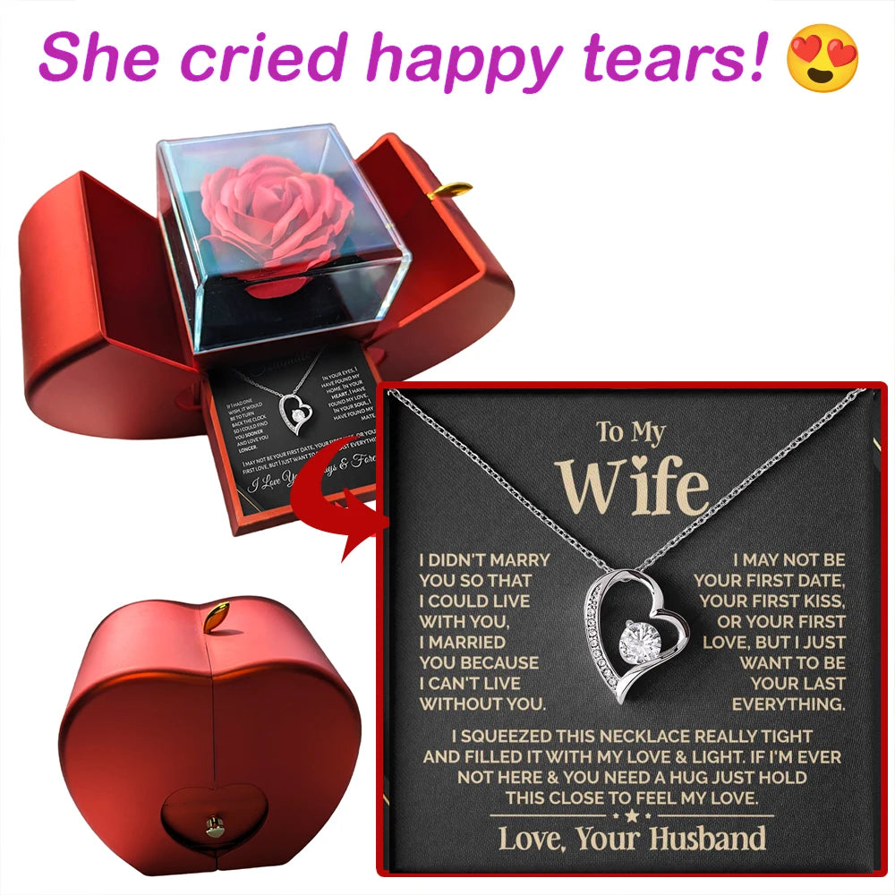 "To My Precious Wife – 925 Sterling Silver Heart Necklace | An Elegant Gift That Touches the Heart – Perfect for Every Loving Moment"