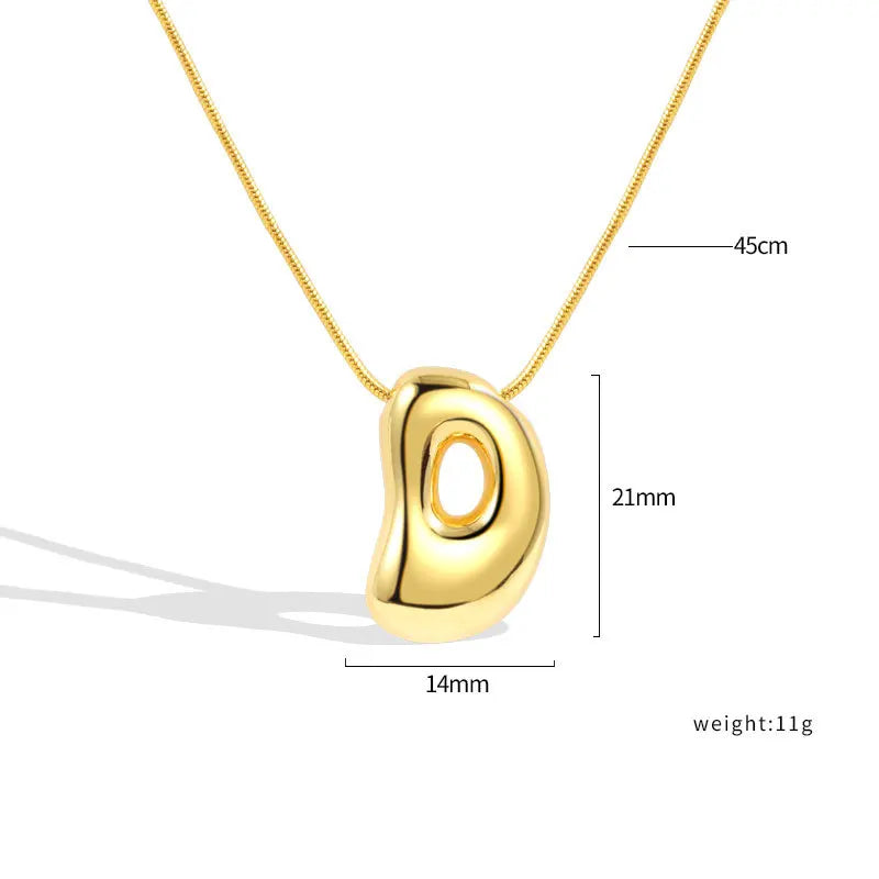 925 Sterling Silver Initial Necklace – Elegant Balloon Letter Gift for Her
