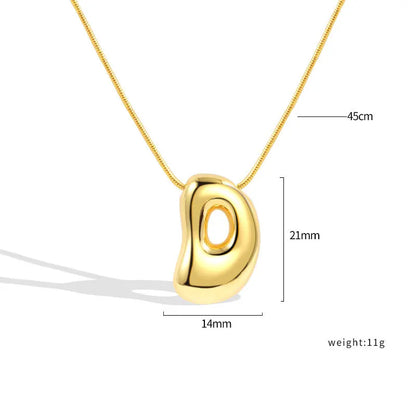 925 Sterling Silver Initial Necklace – Elegant Balloon Letter Gift for Her