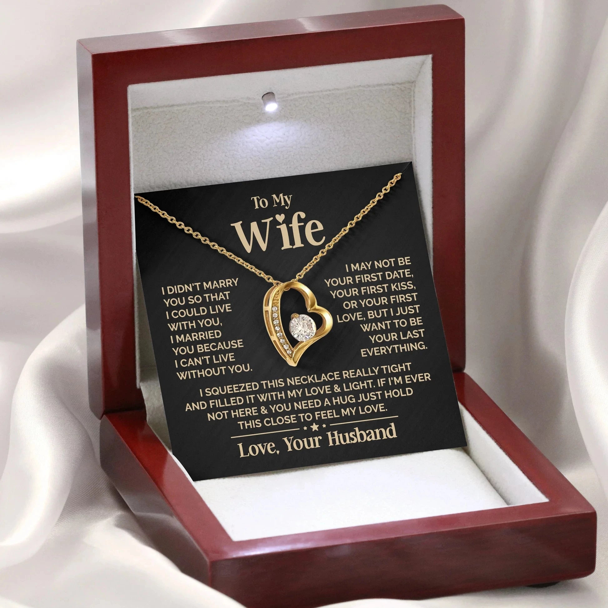"To My Precious Wife – 925 Sterling Silver Heart Necklace | An Elegant Gift That Touches the Heart – Perfect for Every Loving Moment"