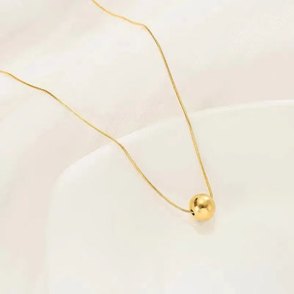 Klassische einfache Kugelanhänger Titanstahl kurze Halskette für Frau koreanischen Modeschmuck Mädchen Zubehör Schlüsselbeinkette
