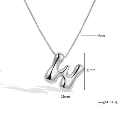 925 Sterling Silver Initial Necklace – Elegant Balloon Letter Gift for Her