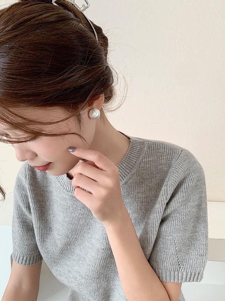 Luxurious Simple Design Brushed Frosted Metal Semicircle Earrings 2025 New Jewelry For Women Christmas Party Fashion Accessories