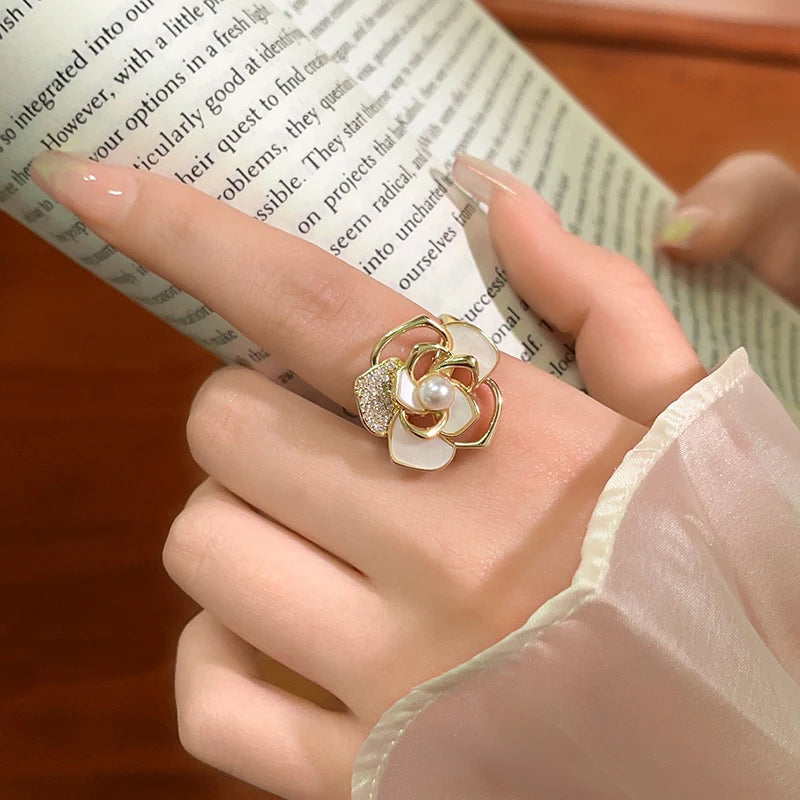 Camellia Flower Gold Ring