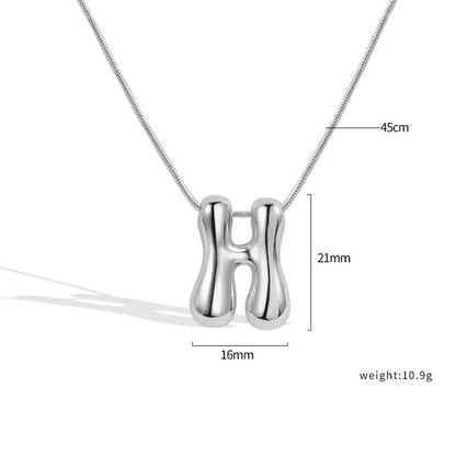 925 Sterling Silver Initial Necklace – Elegant Balloon Letter Gift for Her