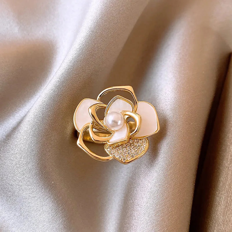 Camellia Flower Gold Ring