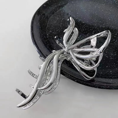 Gothic Girl's Exaggerated Metal Butterfly Shape Clasp Clip 2024 New Headwear For Women's Fashion Hair Jewelry Large Shark Clip