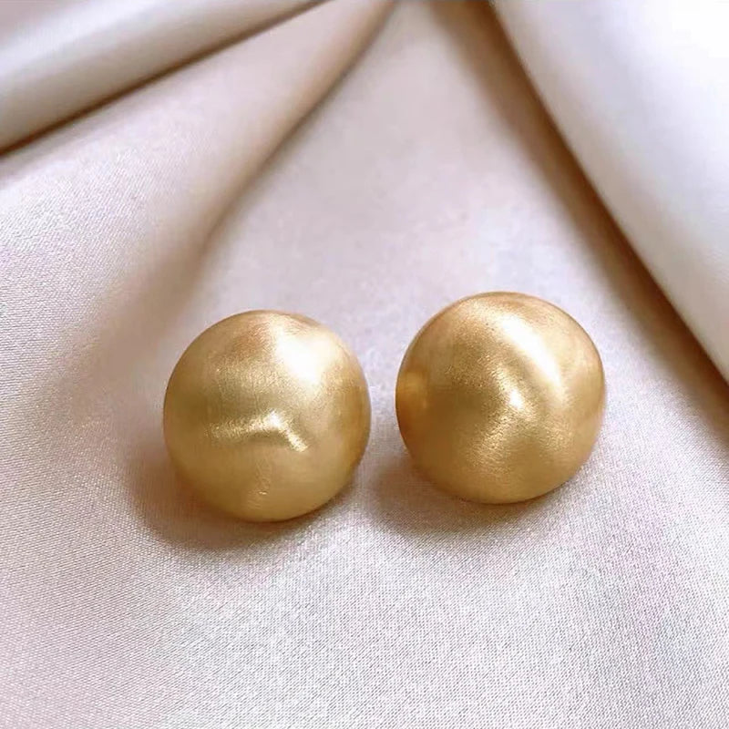 Luxurious Simple Design Brushed Frosted Metal Semicircle Earrings 2025 New Jewelry For Women Christmas Party Fashion Accessories