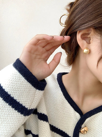 2025 European and American Minimalist Matte Brushed Metal Drop Shaped Earrings For Women's Exquisite Fashion Jewelry Accessories
