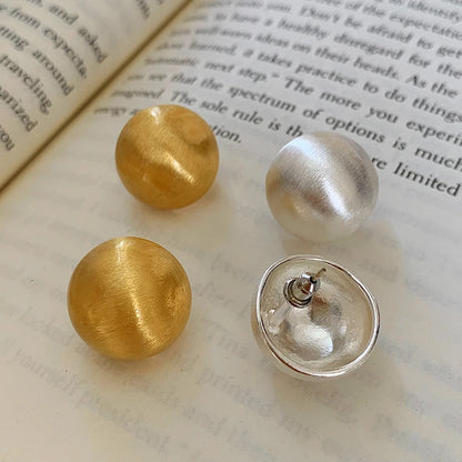 Luxurious Simple Design Brushed Frosted Metal Semicircle Earrings 2025 New Jewelry For Women Christmas Party Fashion Accessories