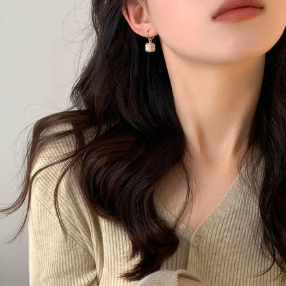 Premium Perle Stereoskopischen Quadrat Anhänger Ohrringe 2025 Neue Mode Schmuck Für frauen Eardrop party Mädchen Luxus Zubehör
