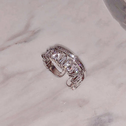 Luxury Zircon Gold Double Open Ring