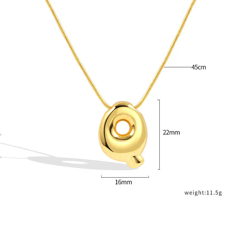 925 Sterling Silver Initial Necklace – Elegant Balloon Letter Gift for Her