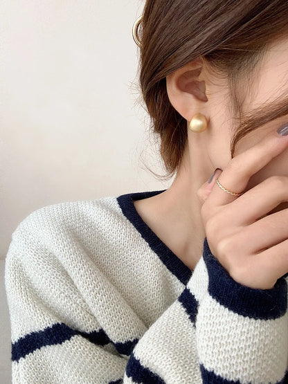 2025 European and American Minimalist Matte Brushed Metal Drop Shaped Earrings For Women's Exquisite Fashion Jewelry Accessories