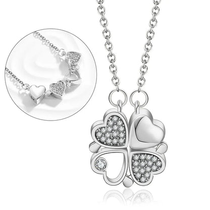 Magnetic Love Clover – Elegant 925 Silver Necklace for Her