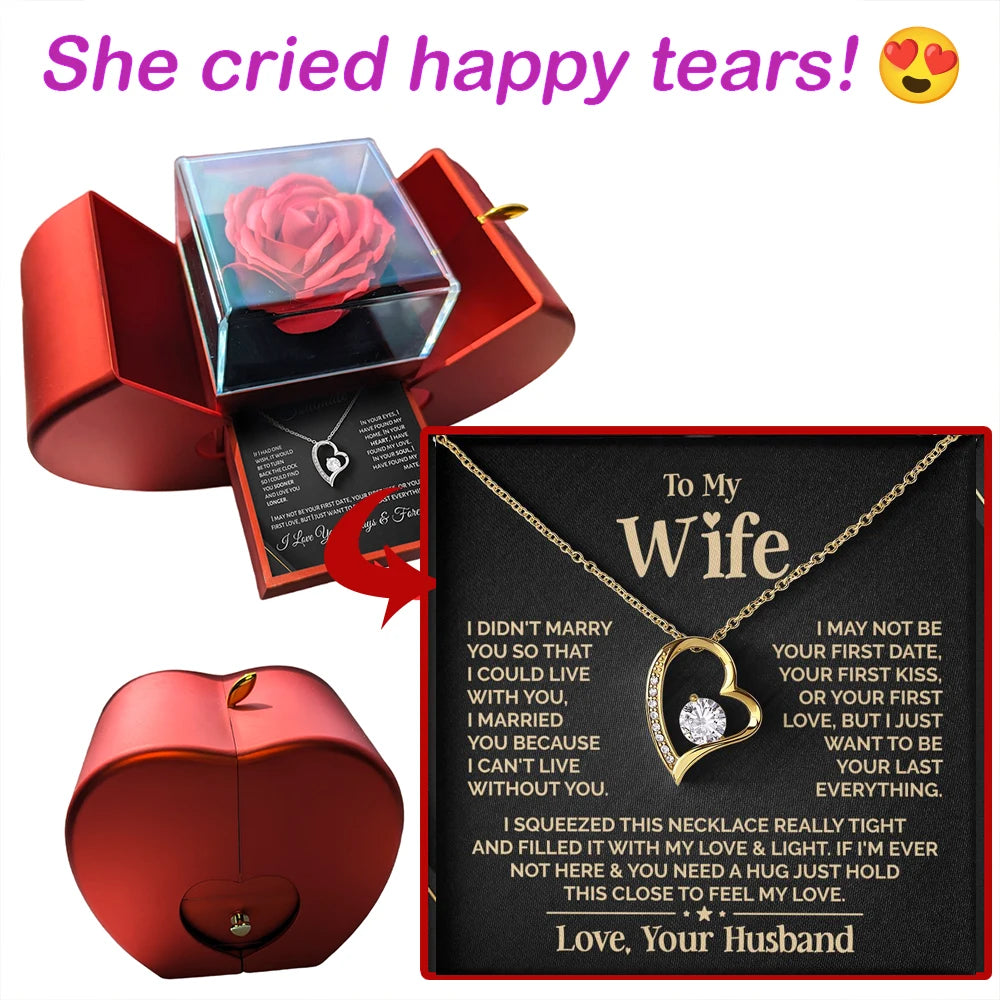 "To My Precious Wife – 925 Sterling Silver Heart Necklace | An Elegant Gift That Touches the Heart – Perfect for Every Loving Moment"