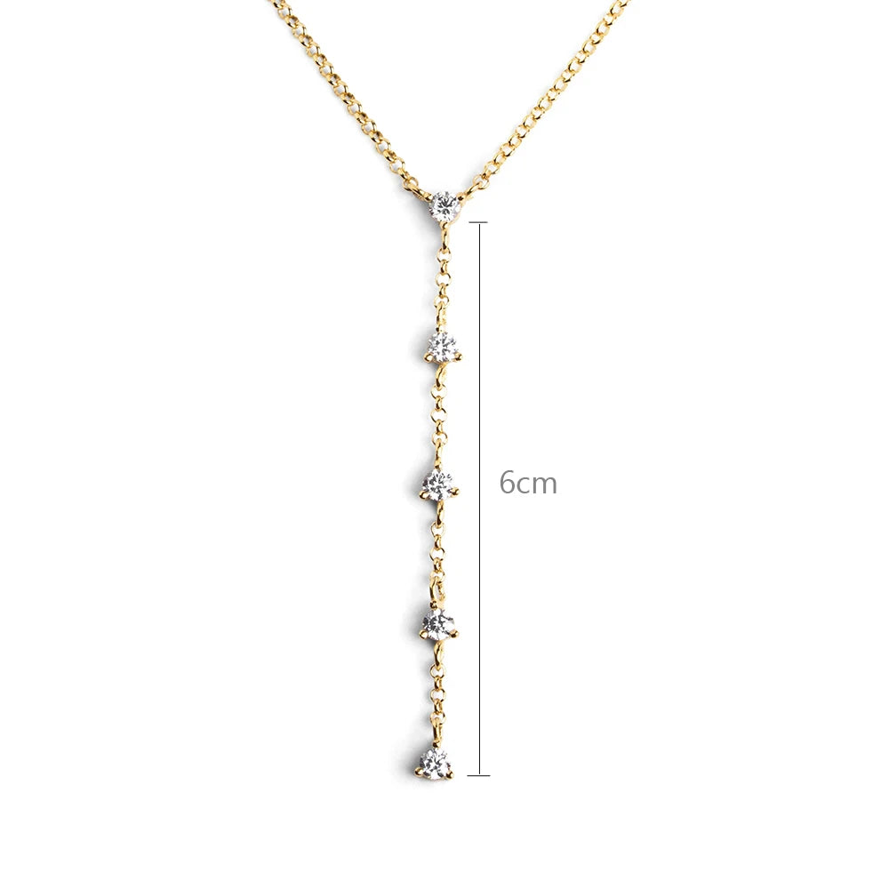 Aide 925 Sterling Silver Unique Sparkling Clear Zircon Rivet Spike Charm Necklaces For Women Rock Punk Jewelry Stackable Choker