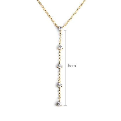 Aide 925 Sterling Silver Unique Sparkling Clear Zircon Rivet Spike Charm Necklaces For Women Rock Punk Jewelry Stackable Choker