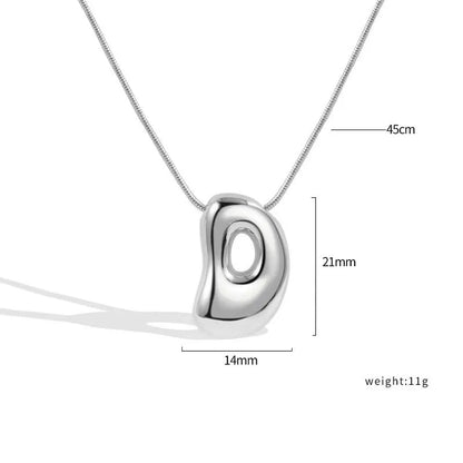 925 Sterling Silver Initial Necklace – Elegant Balloon Letter Gift for Her