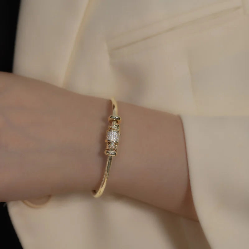 Sleek Cylindrical Cuff Bracelet