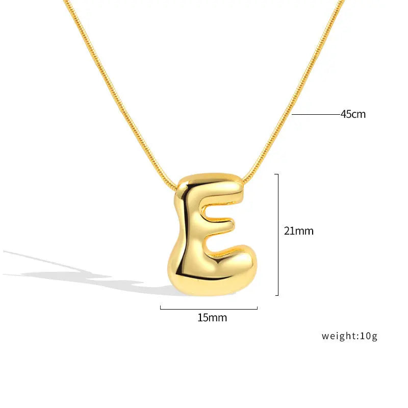 925 Sterling Silver Initial Necklace – Elegant Balloon Letter Gift for Her