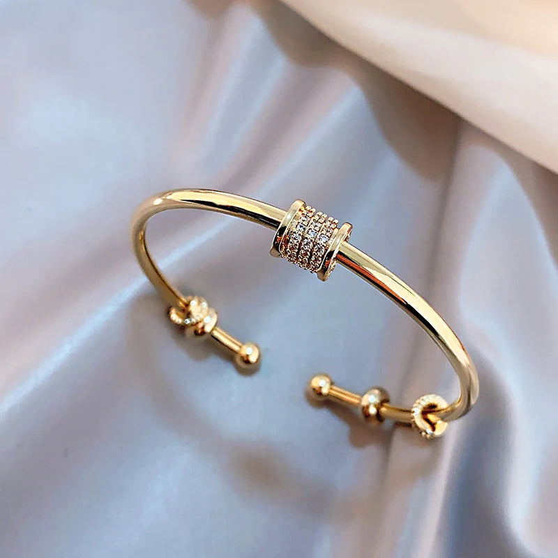 Sleek Cylindrical Cuff Bracelet