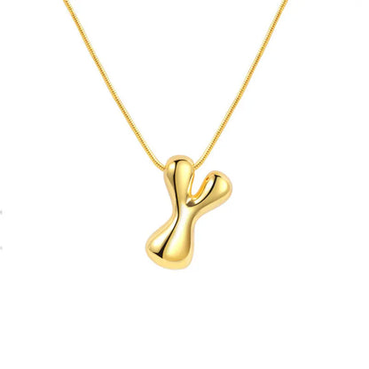 925 Sterling Silver Initial Necklace – Elegant Balloon Letter Gift for Her