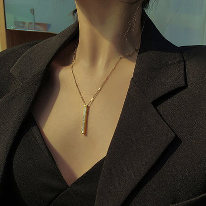 2020 neue farbechte Titanstahl-Halskette mit Muschelanhänger, lange Halskette für Damen, Mode, Luxus, Mädchen, Schlüsselbeinkette, Schmuck
