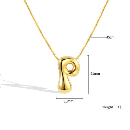 925 Sterling Silver Initial Necklace – Elegant Balloon Letter Gift for Her