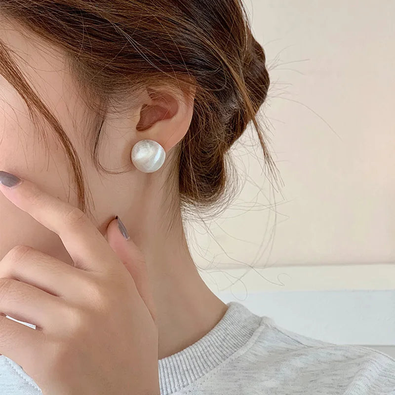 Luxurious Simple Design Brushed Frosted Metal Semicircle Earrings 2025 New Jewelry For Women Christmas Party Fashion Accessories