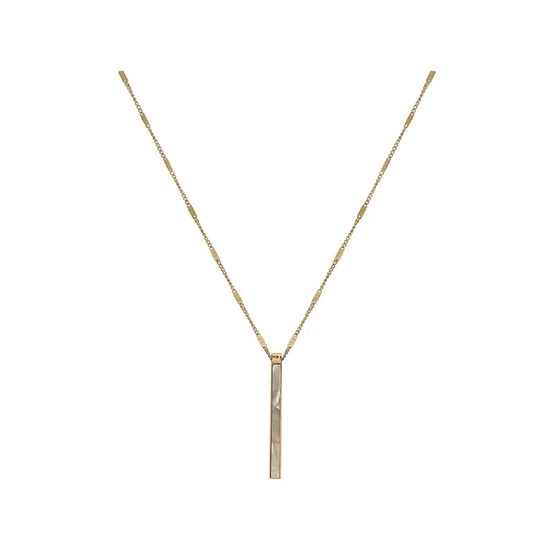 2020 neue farbechte Titanstahl-Halskette mit Muschelanhänger, lange Halskette für Damen, Mode, Luxus, Mädchen, Schlüsselbeinkette, Schmuck