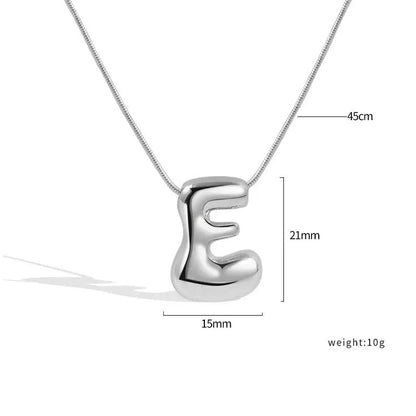 925 Sterling Silver Initial Necklace – Elegant Balloon Letter Gift for Her
