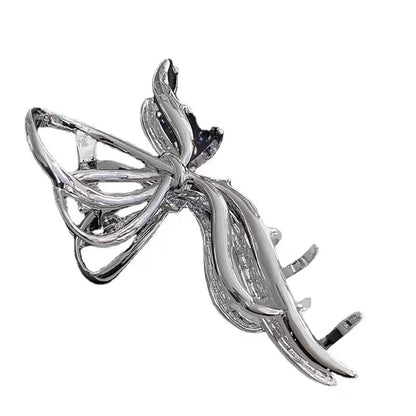Gothic Girl's Exaggerated Metal Butterfly Shape Clasp Clip 2024 New Headwear For Women's Fashion Hair Jewelry Large Shark Clip