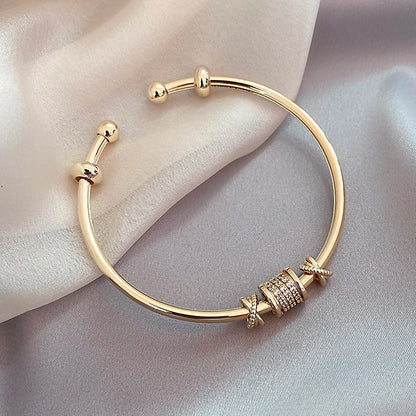 Sleek Cylindrical Cuff Bracelet