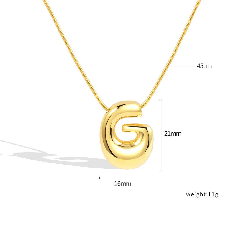 925 Sterling Silver Initial Necklace – Elegant Balloon Letter Gift for Her