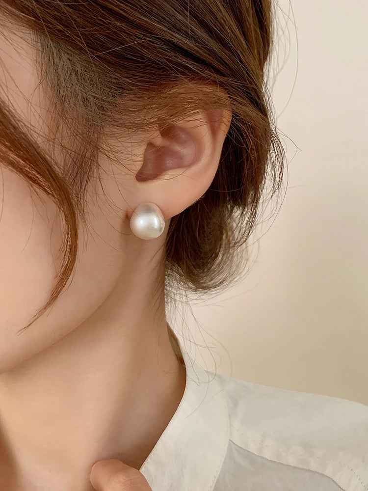2025 European and American Minimalist Matte Brushed Metal Drop Shaped Earrings For Women's Exquisite Fashion Jewelry Accessories