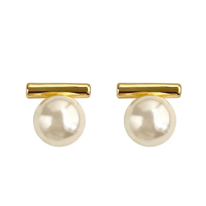 New French Minimalist Grey Imitation Pearl Pendant Earrings 2025 Fashion Jewelry Daily Wear Accessories for Girls Women‘s Party