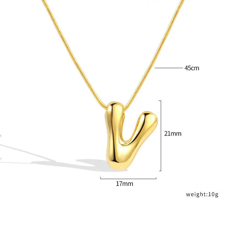 925 Sterling Silver Initial Necklace – Elegant Balloon Letter Gift for Her