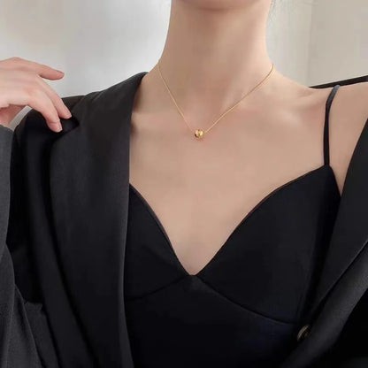 Klassische einfache Kugelanhänger Titanstahl kurze Halskette für Frau koreanischen Modeschmuck Mädchen Zubehör Schlüsselbeinkette