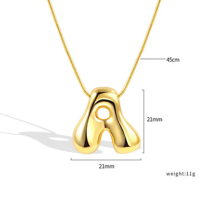 925 Sterling Silver Initial Necklace – Elegant Balloon Letter Gift for Her