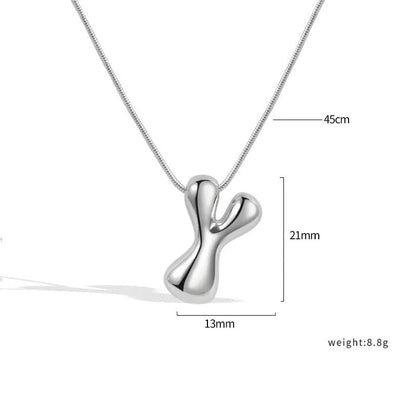 925 Sterling Silver Initial Necklace – Elegant Balloon Letter Gift for Her