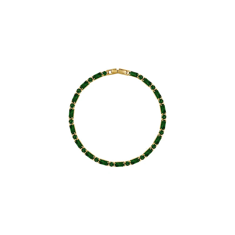 French Luxury Green Zircon Bracelet